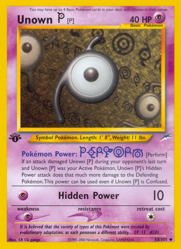 Unown P - Neo Destiny - #58 (1st Edition)