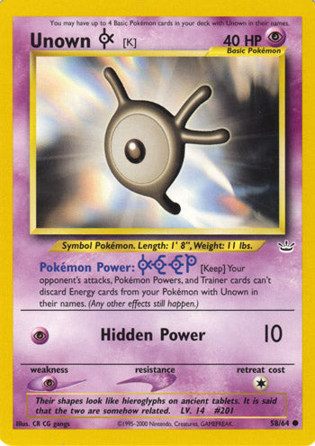 Unown K - Neo Revelation - #58