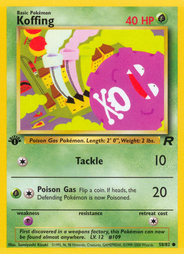 Koffing - Team Rocket - #58 (1st Edition)