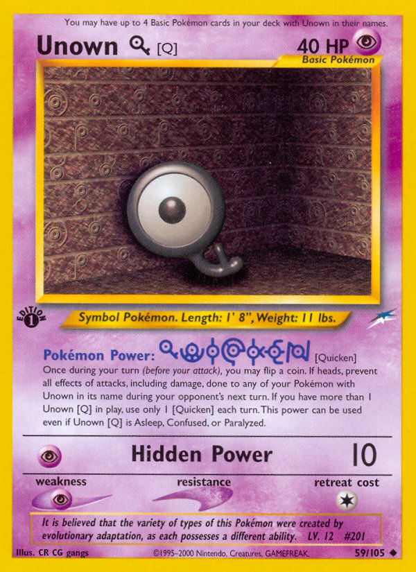 Unown Q - Neo Destiny - #59 (1st Edition)