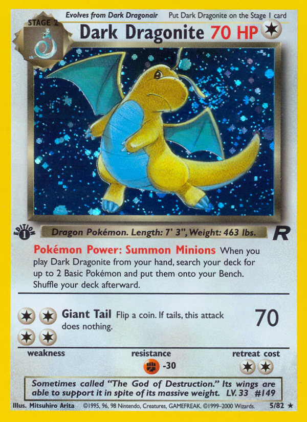 Dark Dragonite - Team Rocket - #5 (1st Edition)