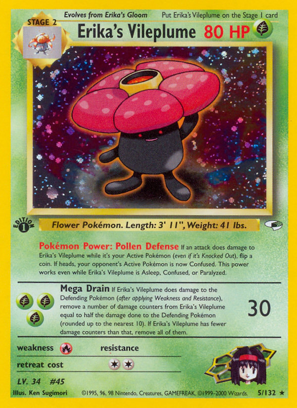 Erika's Vileplume - Gym Heroes - #5 (1st Edition)