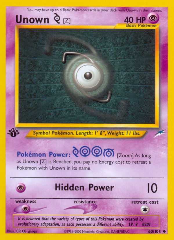 Unown Z - Neo Destiny - #60 (1st Edition)