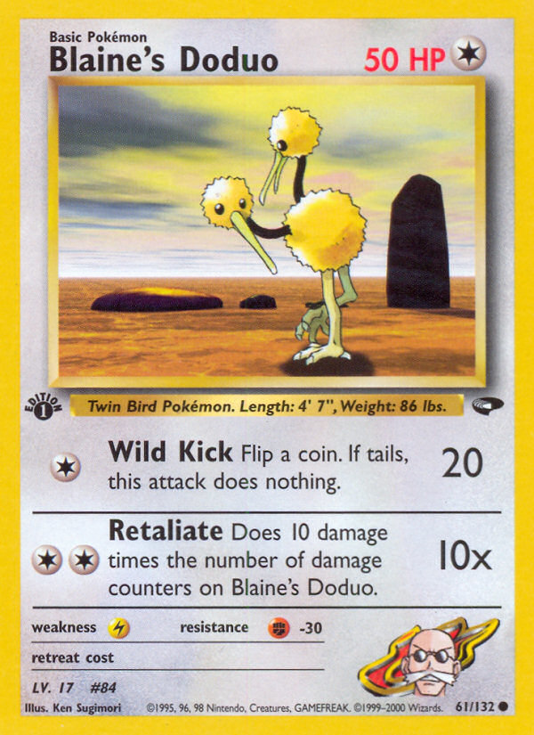Blaine's Doduo - Gym Challenge - #61 (1st Edition)