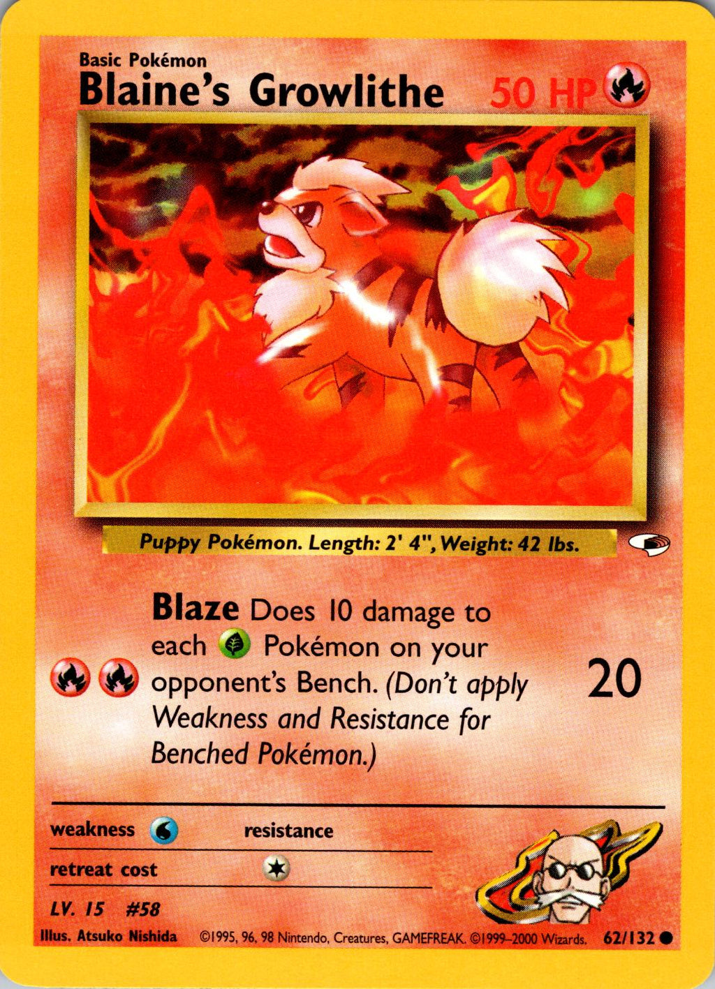 Blaine's Growlithe - Gym Heroes - #62