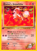 Blaine's Growlithe - Gym Heroes - #62 (1st Edition)