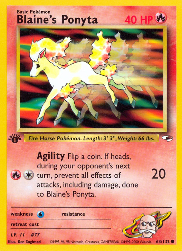 Blaine's Ponyta - Gym Heroes - #63 (1st Edition)