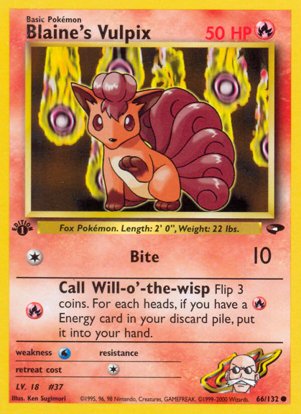 Blaine's Vulpix - Gym Challenge - #66 (1st Edition)