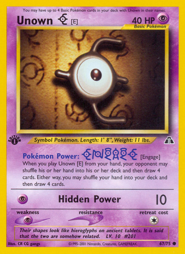 Unown E - Neo Discovery - #67 (1st Edition)