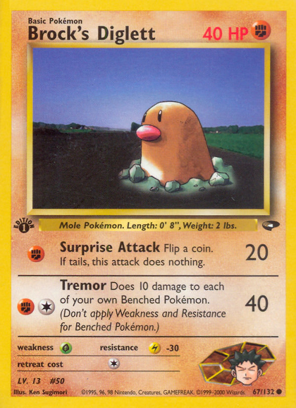 Brock's Diglett - Gym Challenge - #67 (1st Edition)
