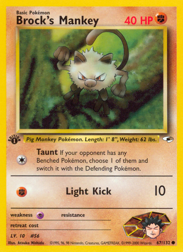 Brock's Mankey - Gym Heroes - #67 (1st Edition)