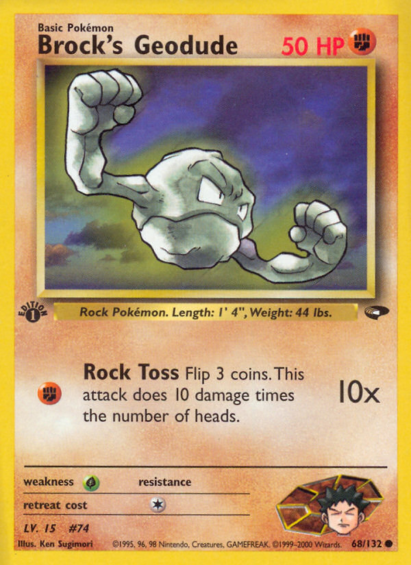Brock's Geodude - Gym Challenge - #68 (1st Edition)