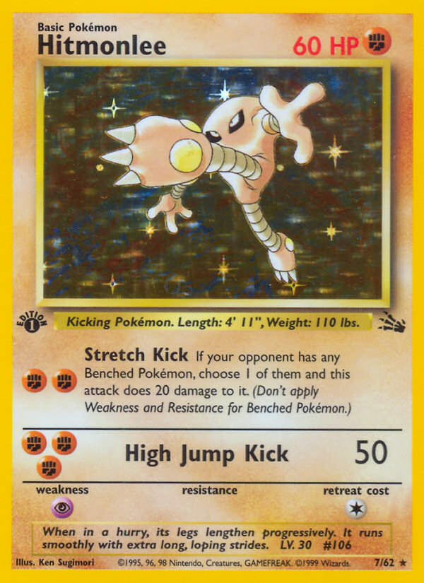 Hitmonlee - Fossil - #7 (1st Edition)