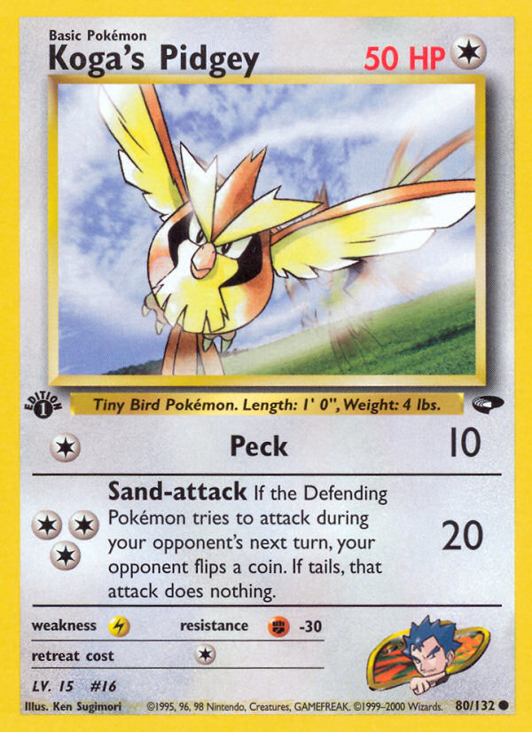 Koga's Pidgey - Gym Challenge - #80 (1st Edition)