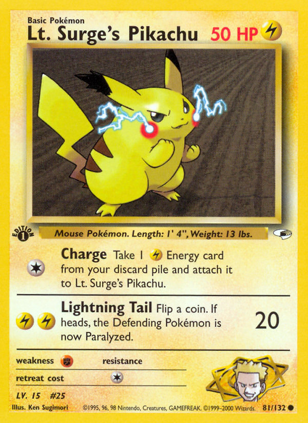 Lt. Surge's Pikachu - Gym Heroes - #81 (1st Edition)