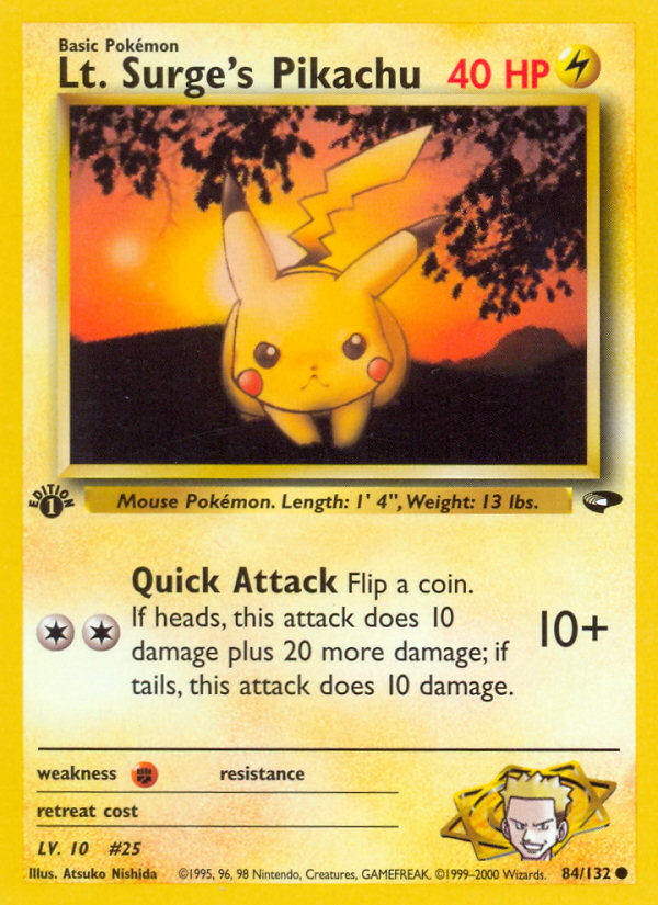 Lt. Surge's Pikachu - Gym Challenge - #84 (1st Edition)