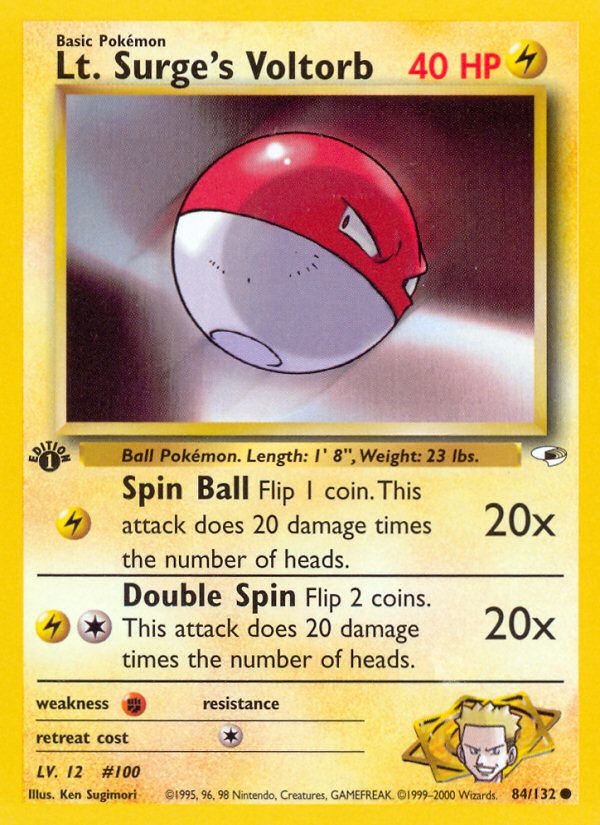 Lt. Surge's Voltorb - Gym Heroes - #84 (1st Edition)