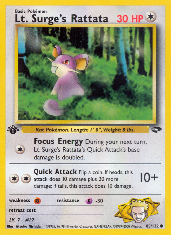 Lt. Surge's Rattata - Gym Challenge - #85 (1st Edition)