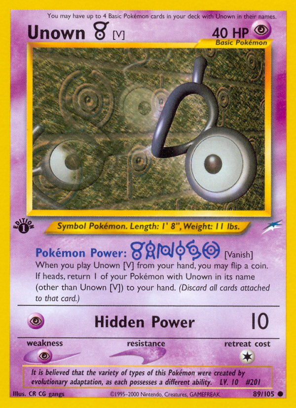 Unown V - Neo Destiny - #89 (1st Edition)