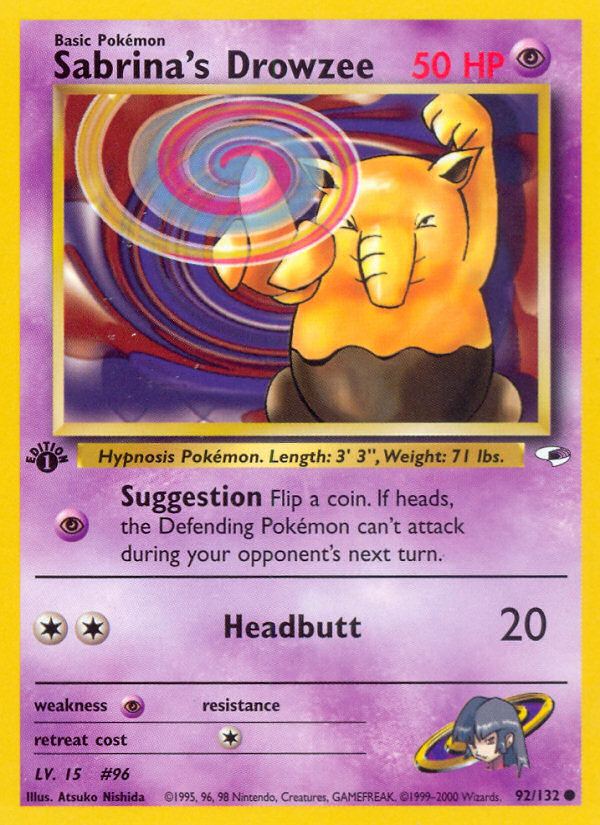 Sabrina's Drowzee - Gym Heroes - #92 (1st Edition)