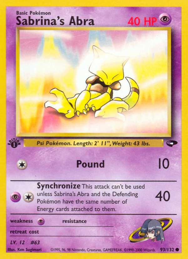 Sabrina's Abra - Gym Challenge - #93 (1st Edition)