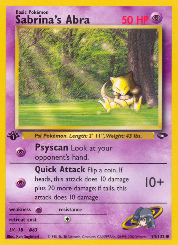 Sabrina's Abra - Gym Challenge - #94 (1st Edition)