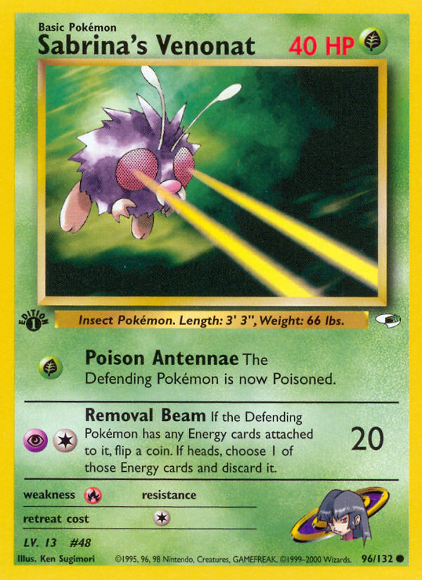 Sabrina's Venonat - Gym Heroes - #96 (1st Edition)