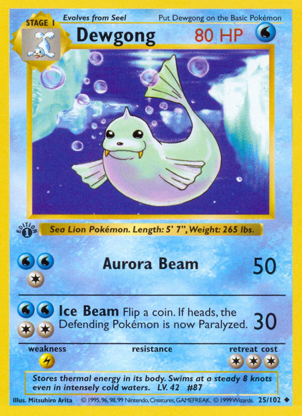 Dewgong - Base Set - #25 (1st Edition)