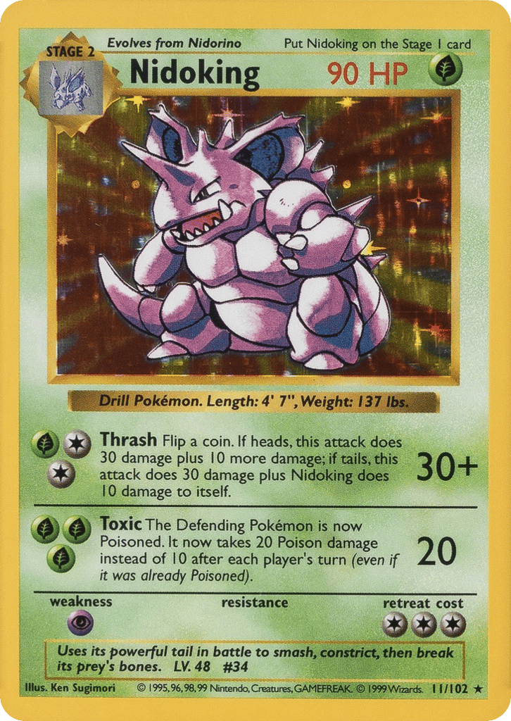 Nidoking - Base Set - #11 (Shadowless)
