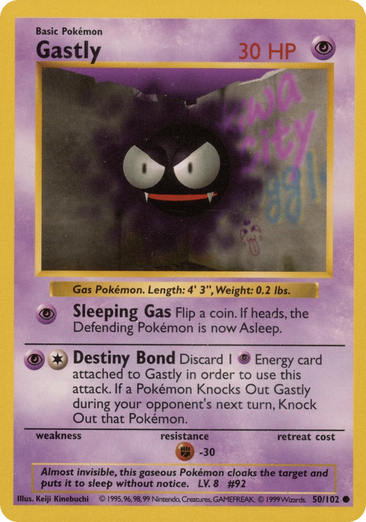 Gastly - Base Set - #50 (Shadowless)
