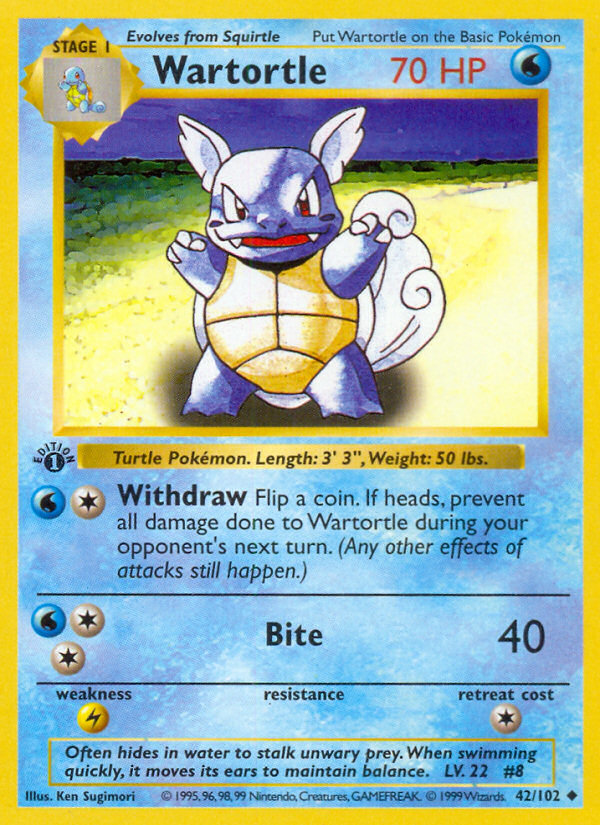 Wartortle - Base Set - #42 (1st Edition)