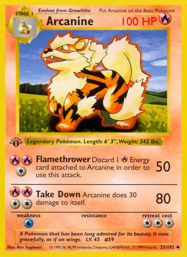 Arcanine - Base Set - #23 (1st Edition)