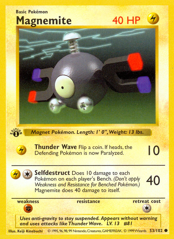 Magnemite - Base Set - #53 (1st Edition)
