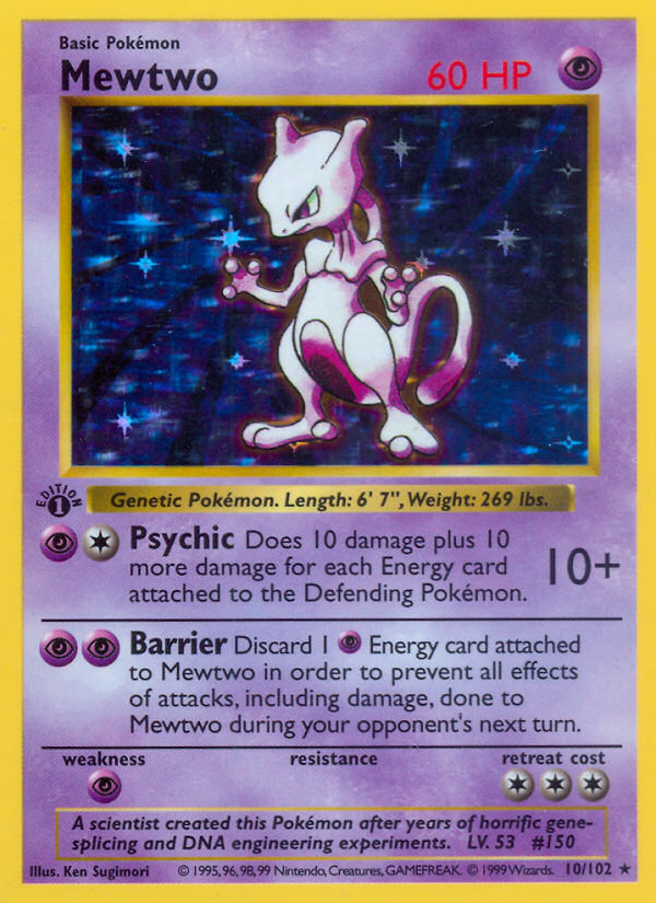 Mewtwo - Base Set - #10 (1st Edition)