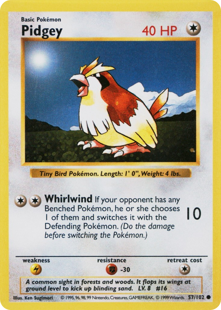 Pidgey - Base Set - #57 (Shadowless)