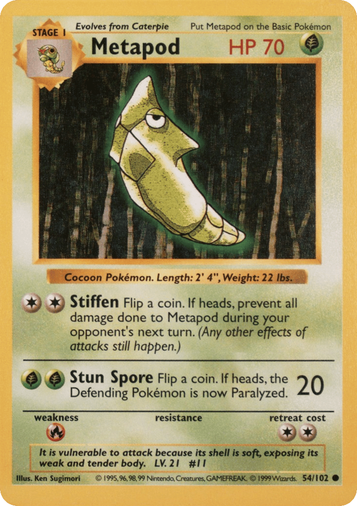 Metapod - Base Set - #54 (Shadowless)