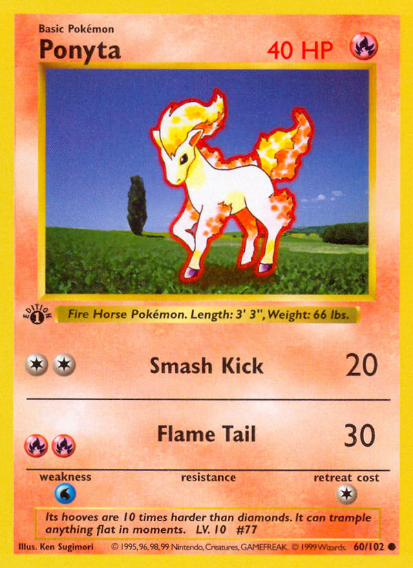 Ponyta - Base Set - #60 (1st Edition)
