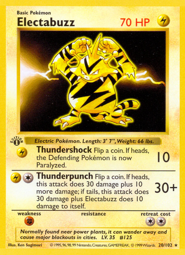 Electabuzz - Base Set - #20 (1st Edition)