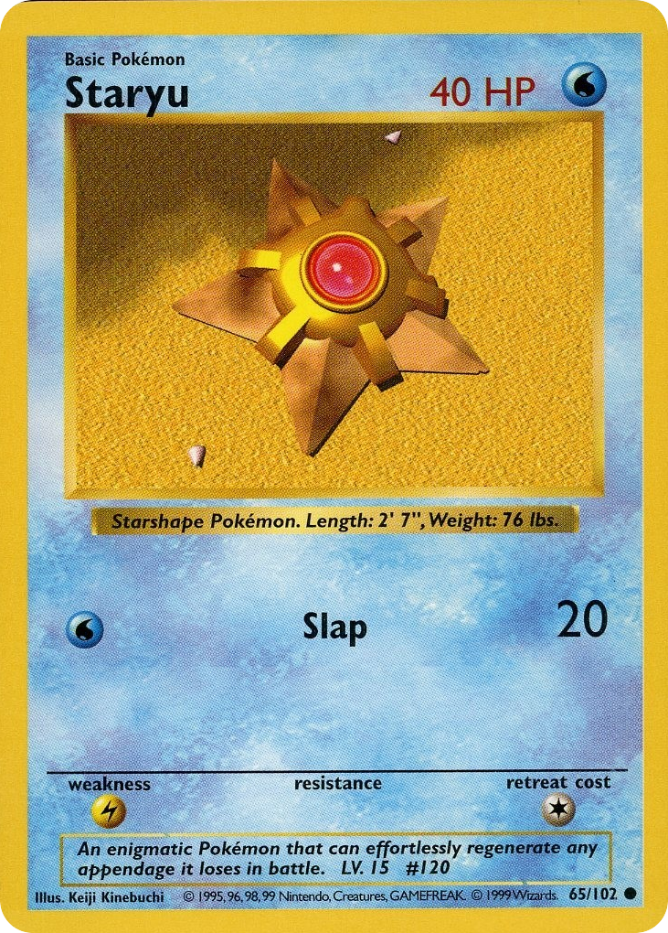 Staryu - Base Set - #65 (Shadowless)
