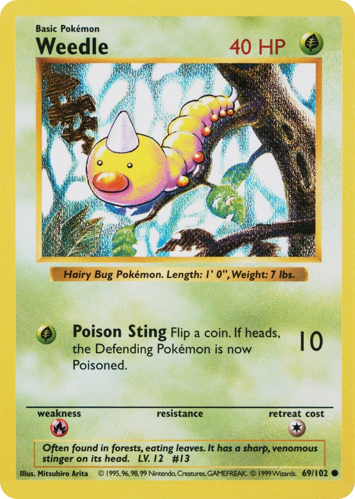 Weedle - Base Set - #69 (Shadowless)