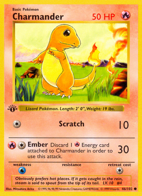 Charmander - Base Set - #46 (1st Edition)