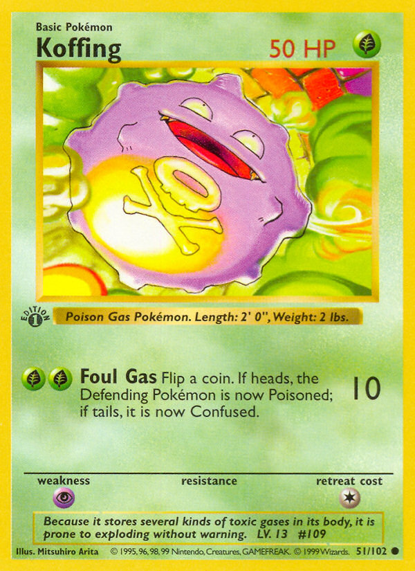 Koffing - Base Set - #51 (1st Edition)
