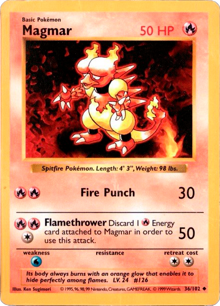 Magmar - Base Set - #36 (Shadowless)