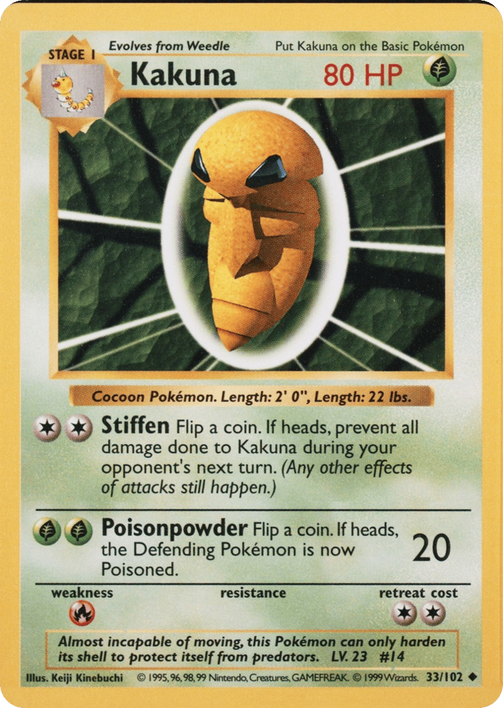 Kakuna - Base Set - #33 (Shadowless)