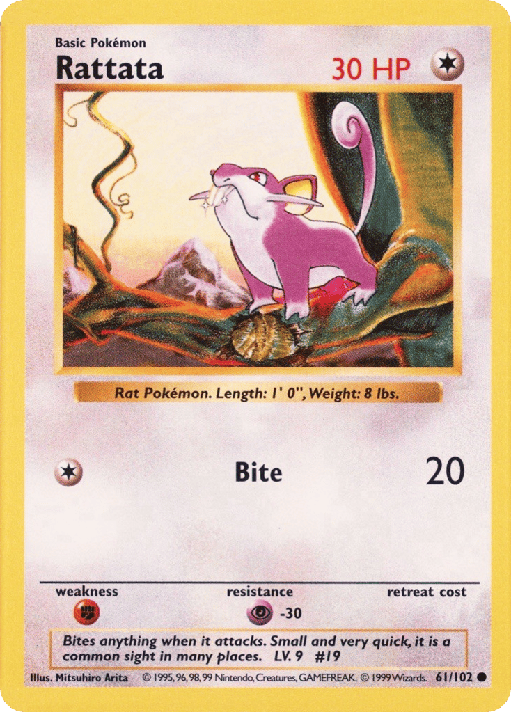 Rattata - Base Set - #61 (Shadowless)