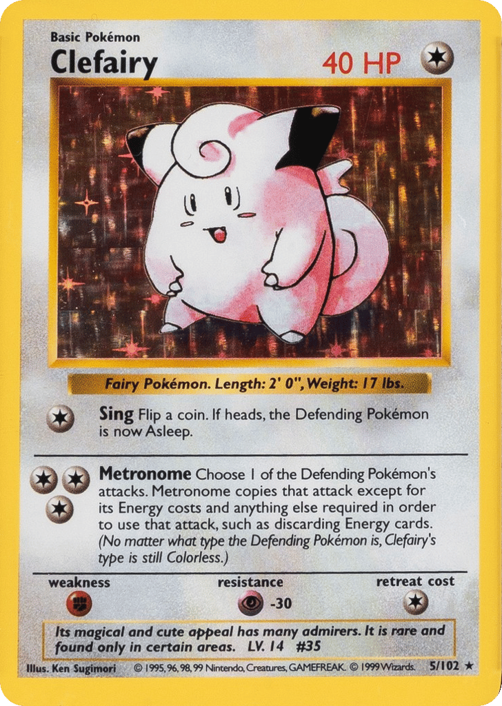 Clefairy - Base Set - #5 (Shadowless)