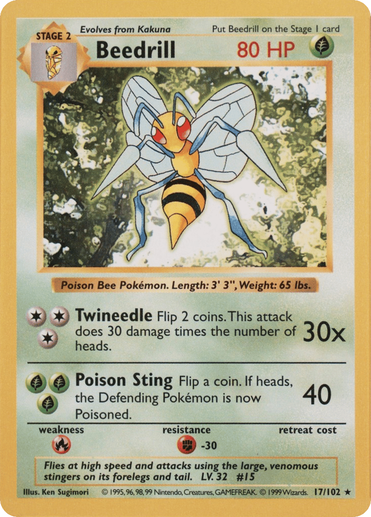 Beedrill - Base Set - #17 (Shadowless)