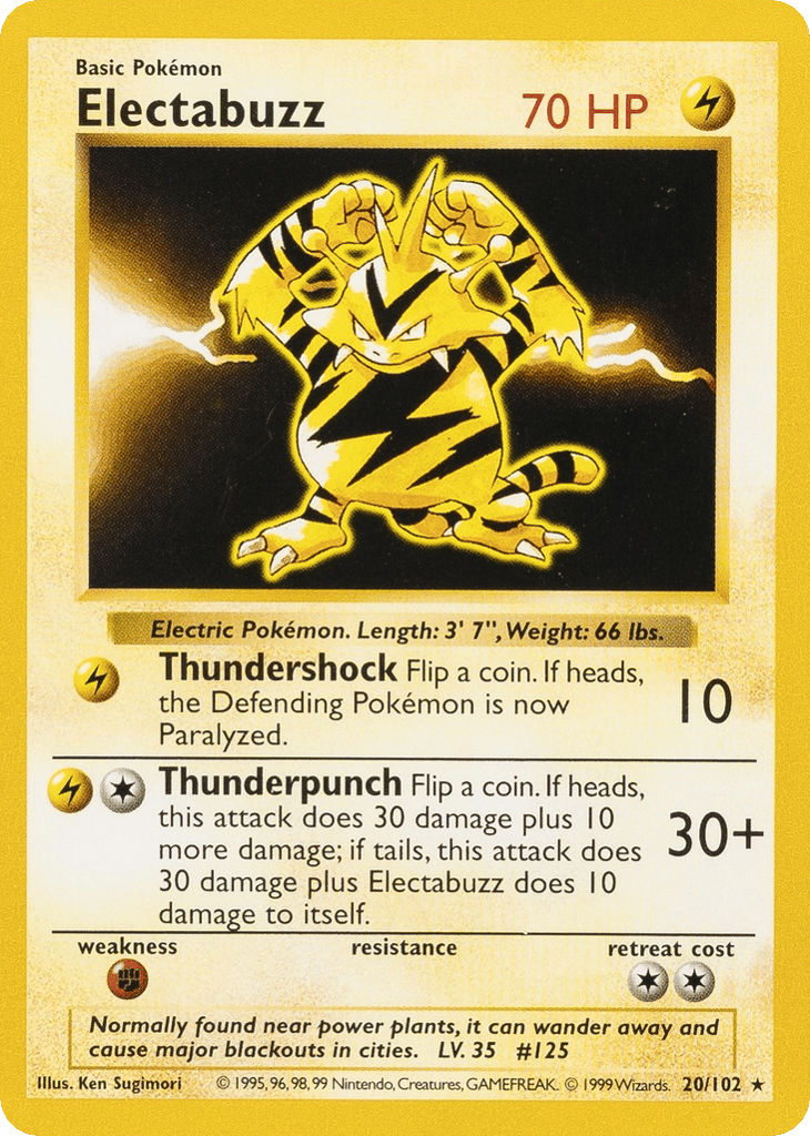 Electabuzz - Base Set - #20 (Shadowless)