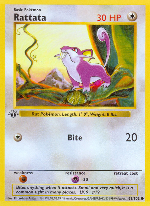 Rattata - Base Set - #61 (1st Edition)