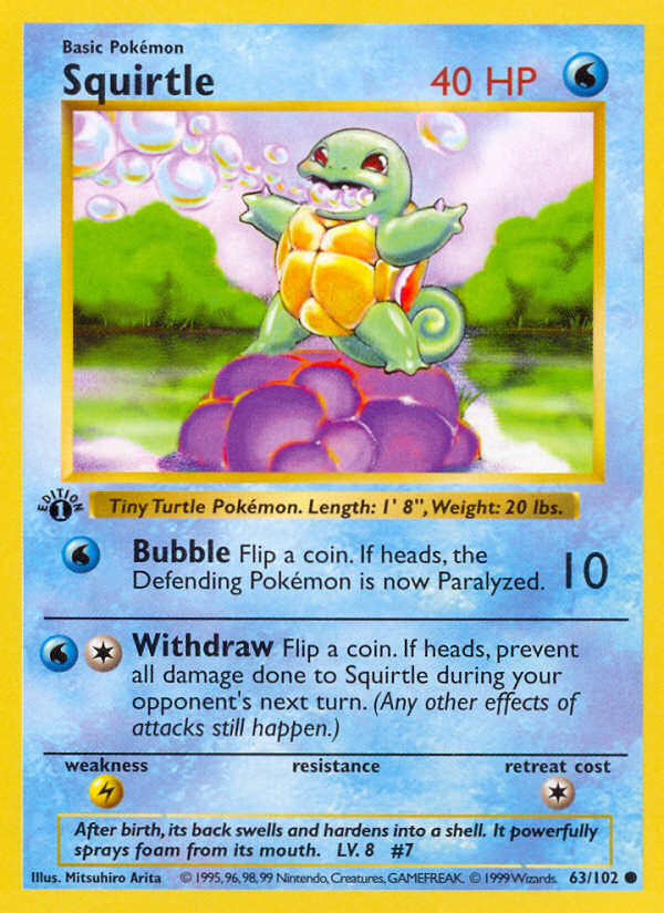 Squirtle - Base Set - #63 (1st Edition)